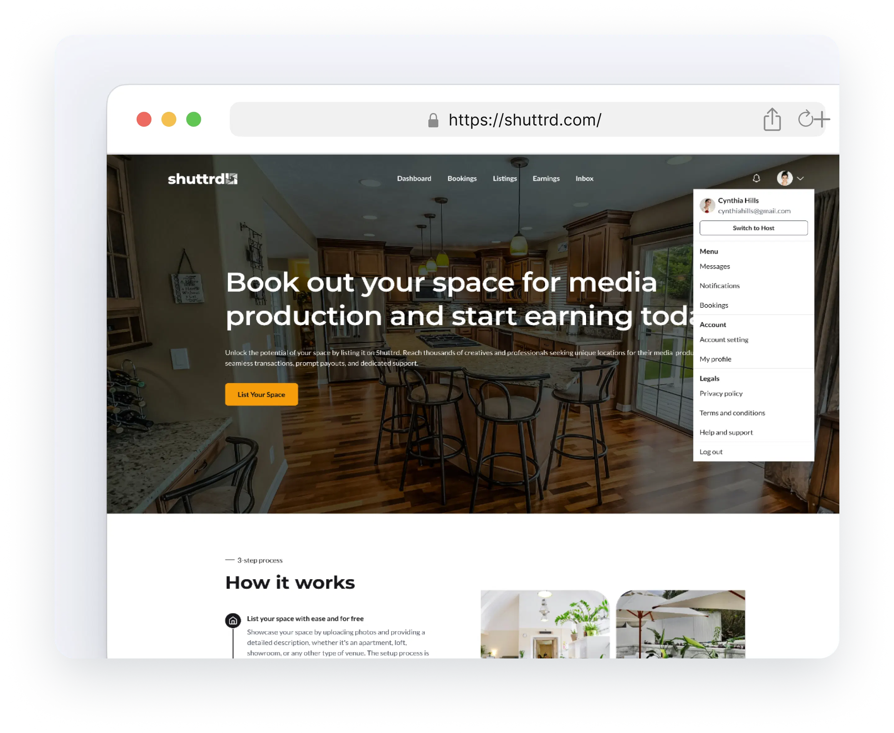 Sign up and switch to hosting